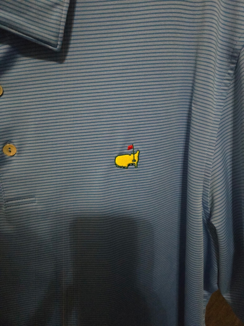 Masters Light Blue Striped Polo